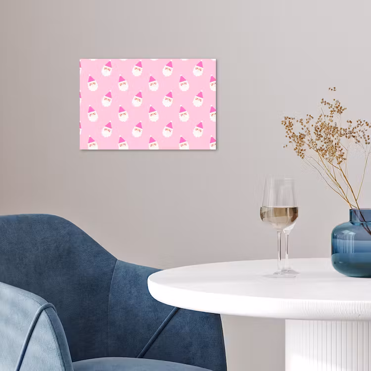 Poster - Kerstman - Kerst - Roze - Pastel — 4