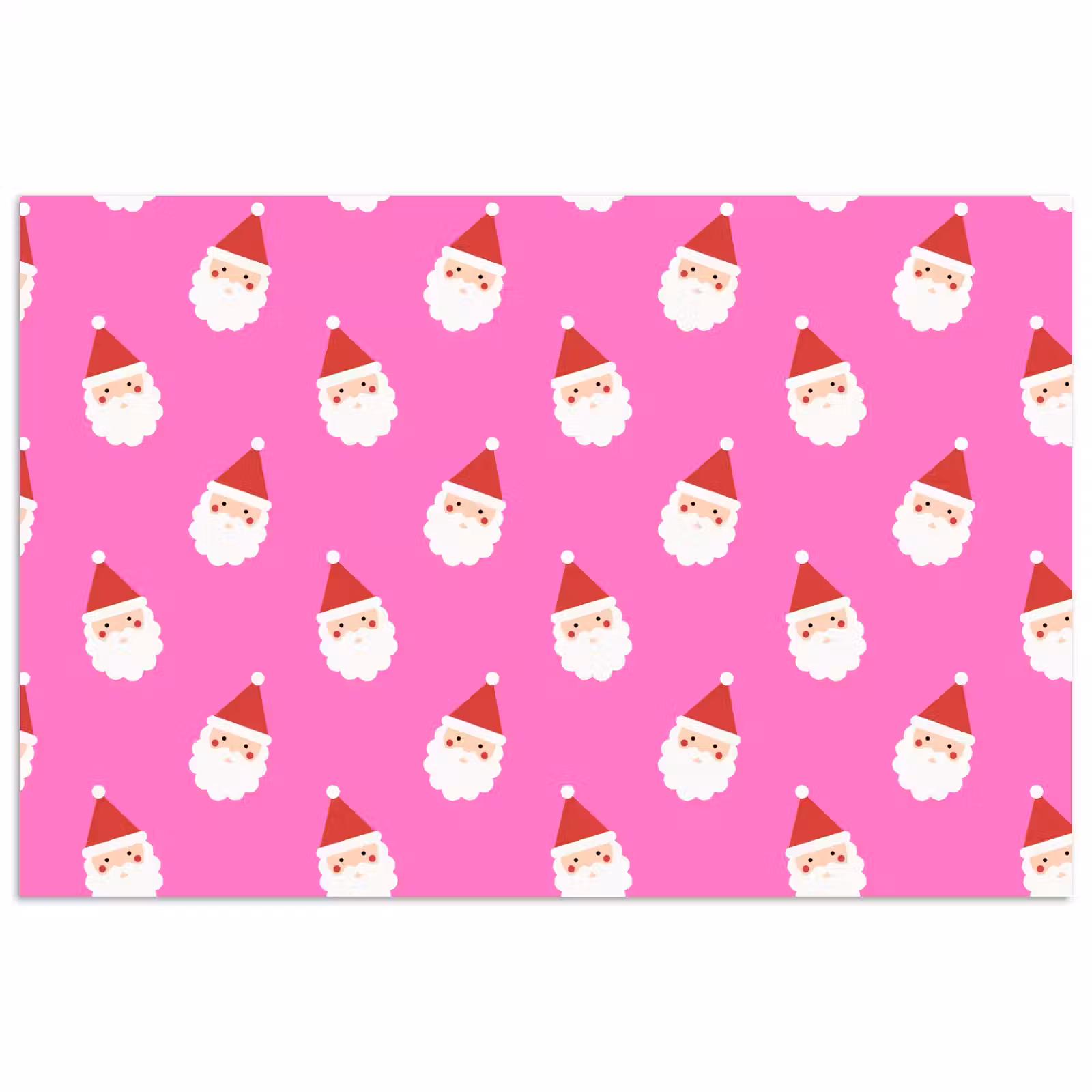 Poster - Kerstman - Kerst - Roze - Rood — 1