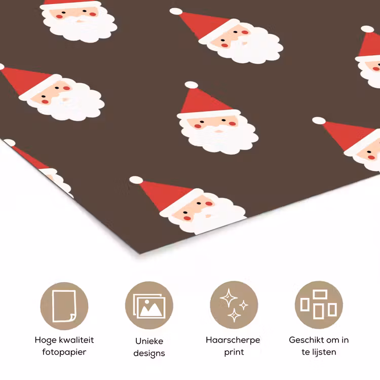 Poster - Kerstman - Kerst - Bruin — 5