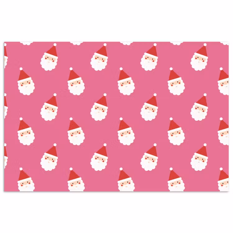 Poster - Kerstman - Kerst - Rood - Roze — 1