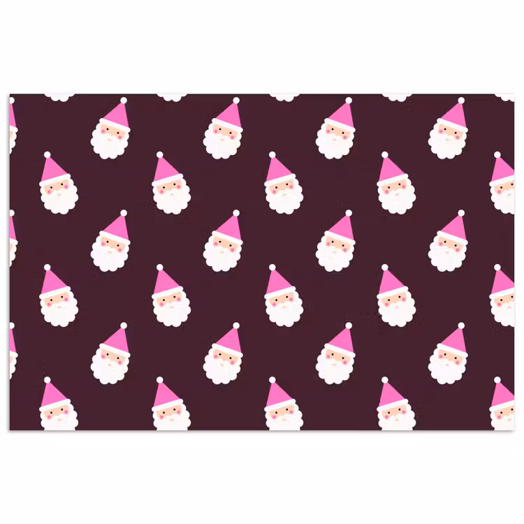 Poster - Kerstman - Kerst - Roze - Burgundy — 1