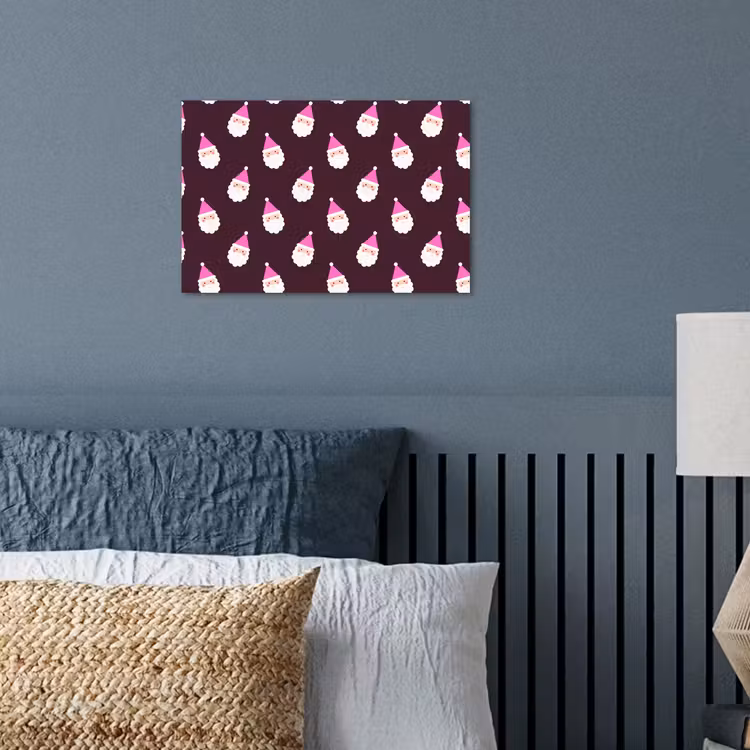 Poster - Kerstman - Kerst - Roze - Burgundy — 3
