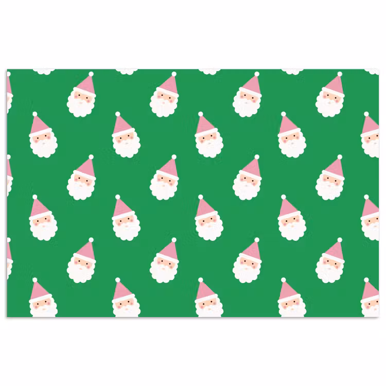 Poster - Kerstman - Kerst - Roze - Groen — 1