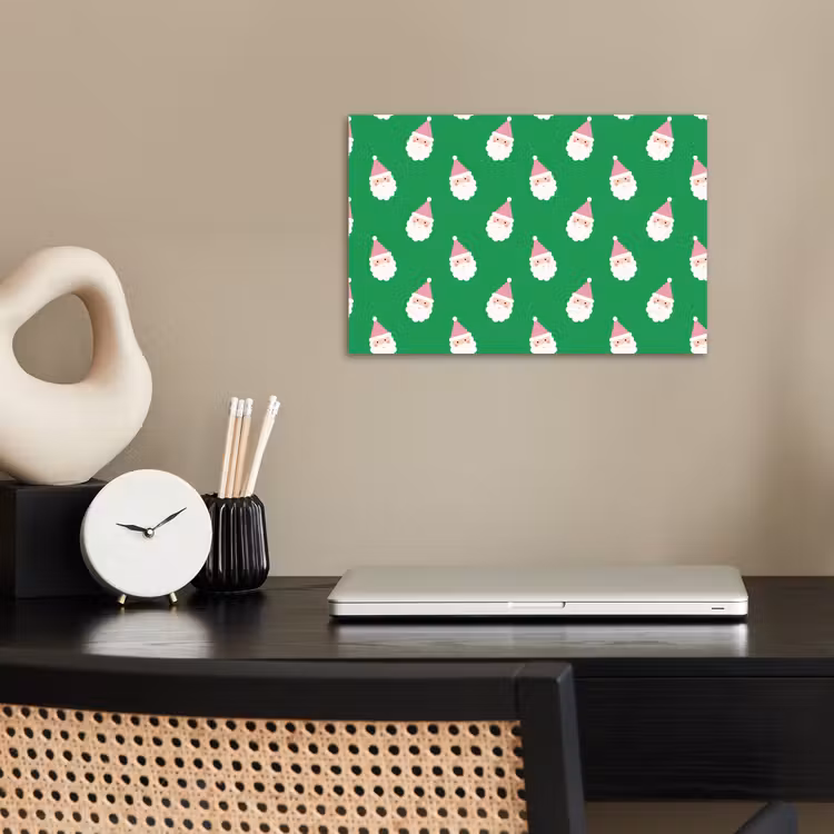 Poster - Kerstman - Kerst - Roze - Groen — 2