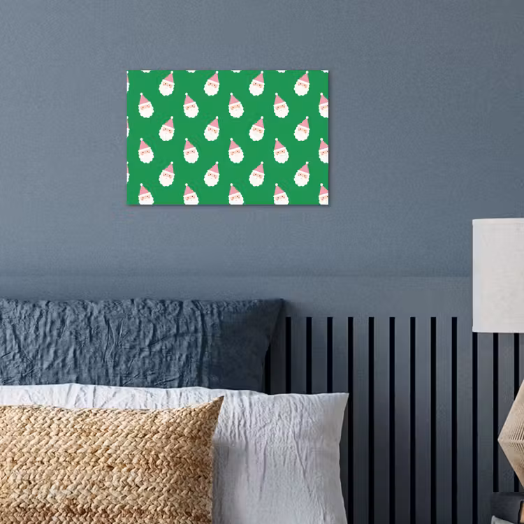 Poster - Kerstman - Kerst - Roze - Groen — 3