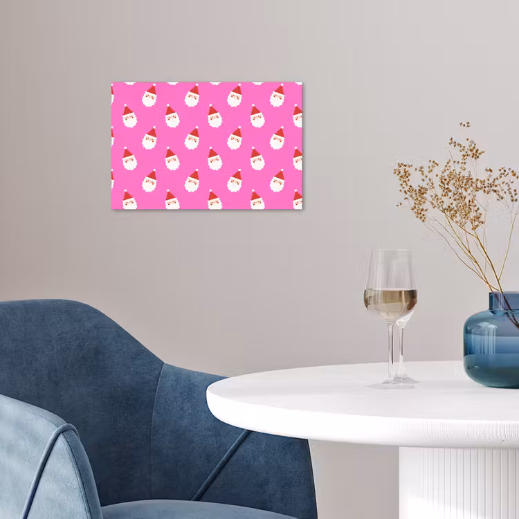 Poster - Kerstman - Kerst - Roze - Rood — 4