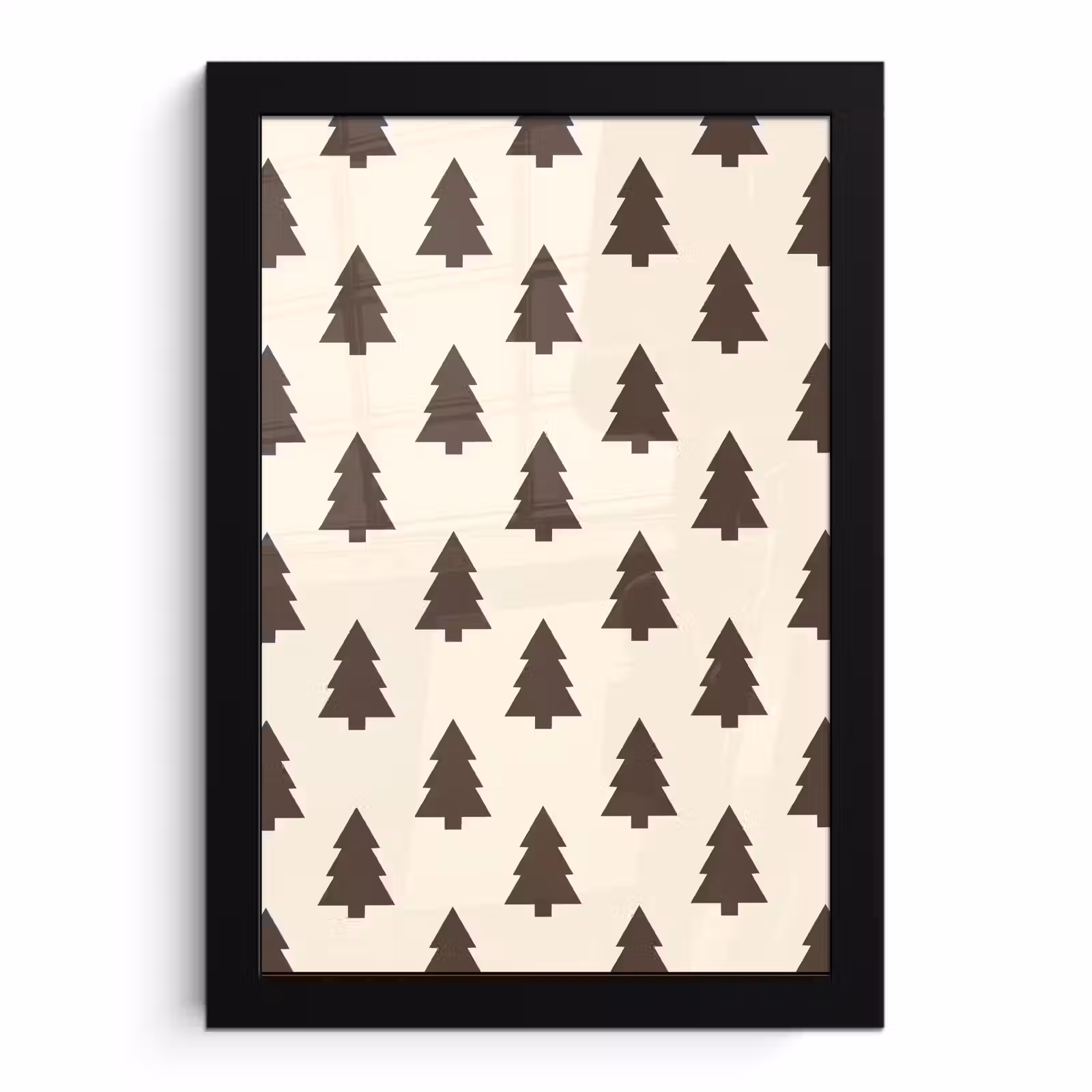 Poster met lijst - Kerstboom - Crème - Grijs — 1