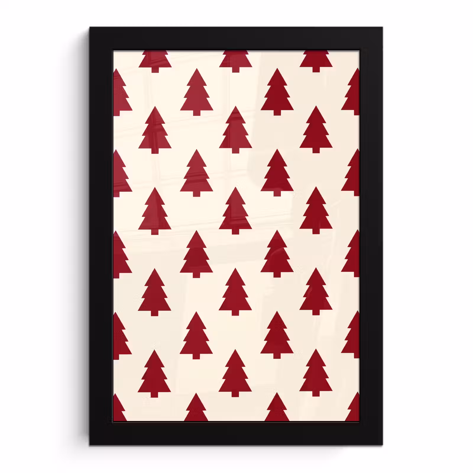 Poster met lijst - Kerstboom - Crème - Rood — 1