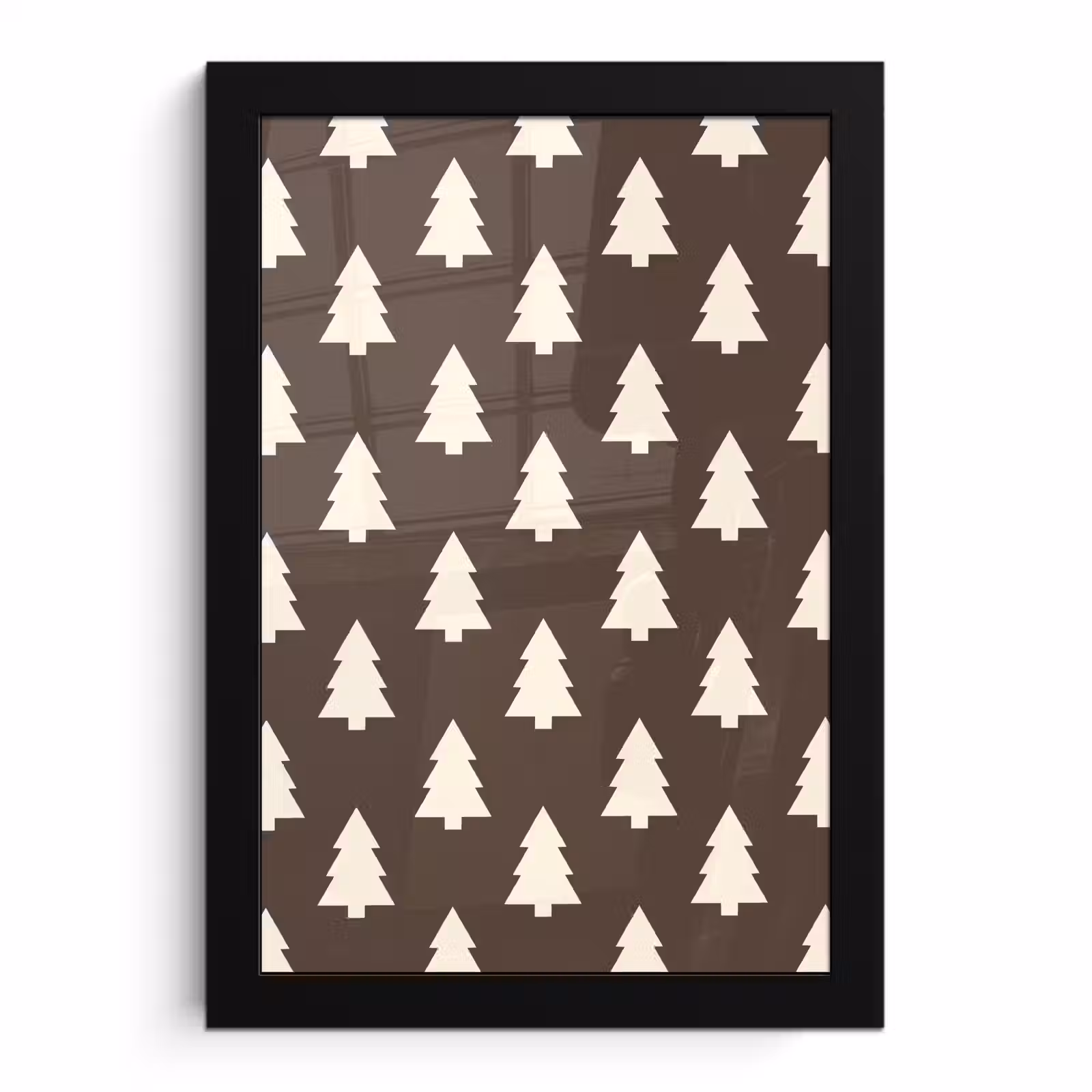 Poster met lijst - Kerstboom - Grijs - Crème — 1
