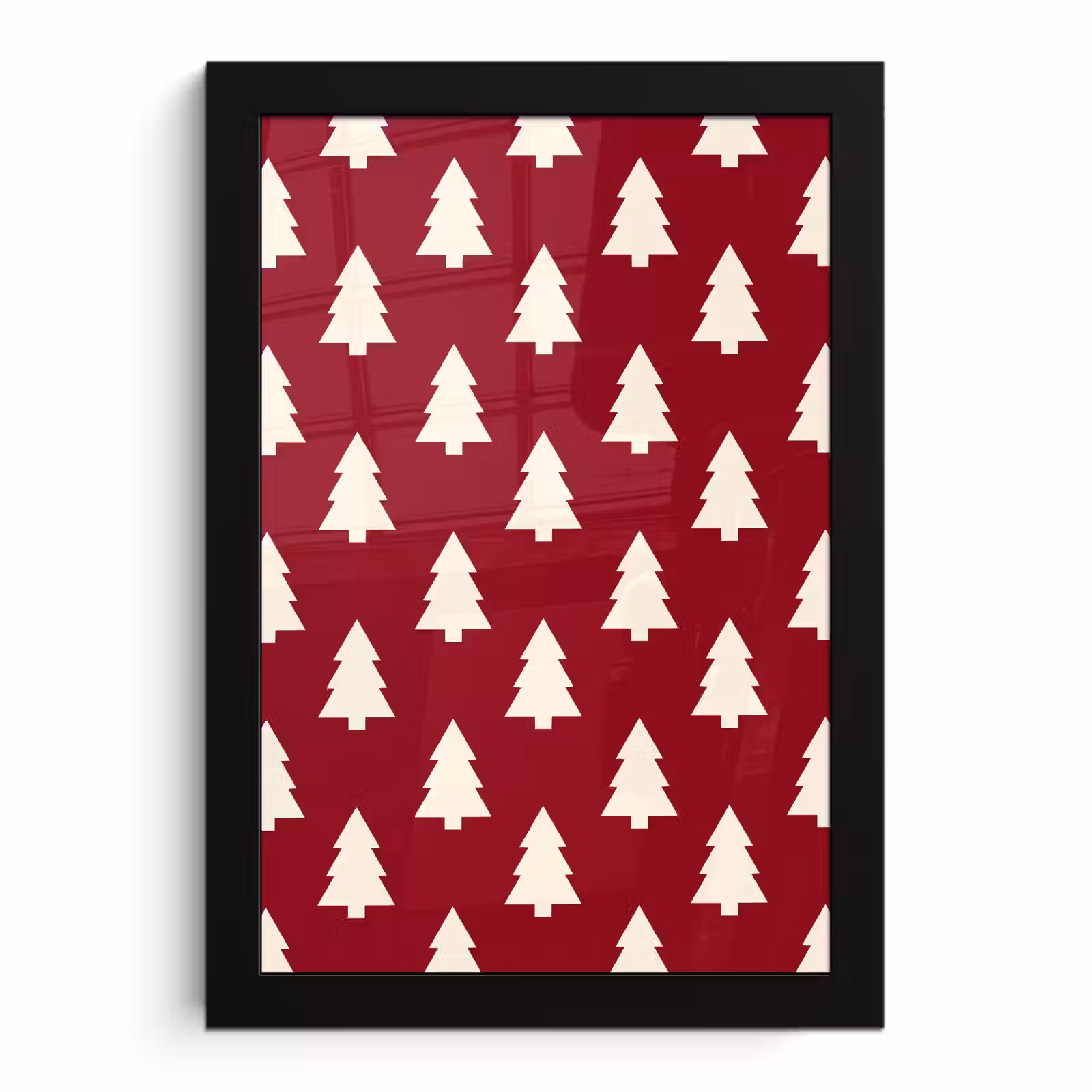 Poster met lijst - Kerstboom - Rood - Wit — 1