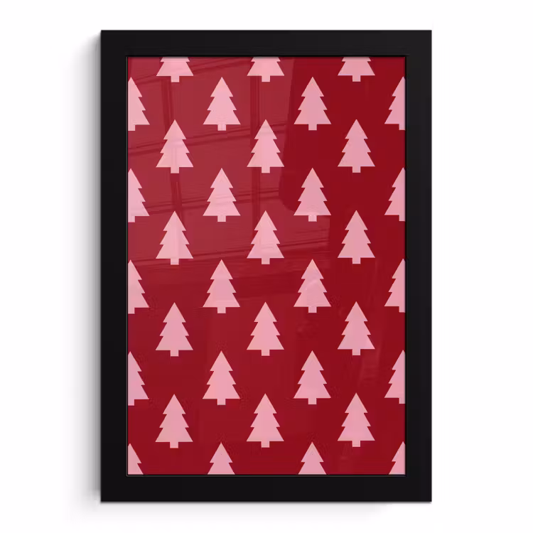 Poster met lijst - Kerstboom - Burguny - Roze — 1