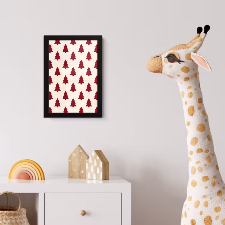 Poster met lijst - Kerstboom - Crème - Rood — 5
