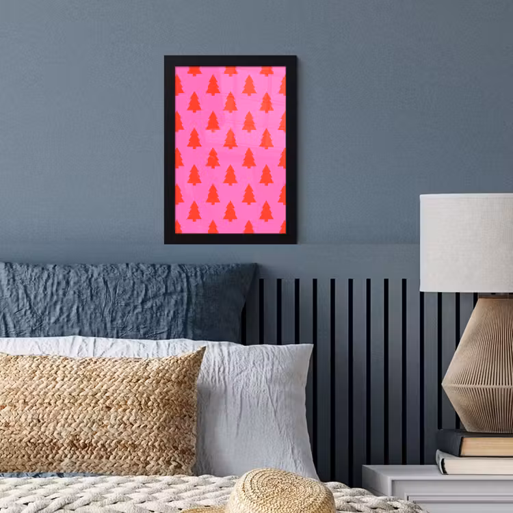 Poster met lijst - Kerstboom - Rood - Neon — 4