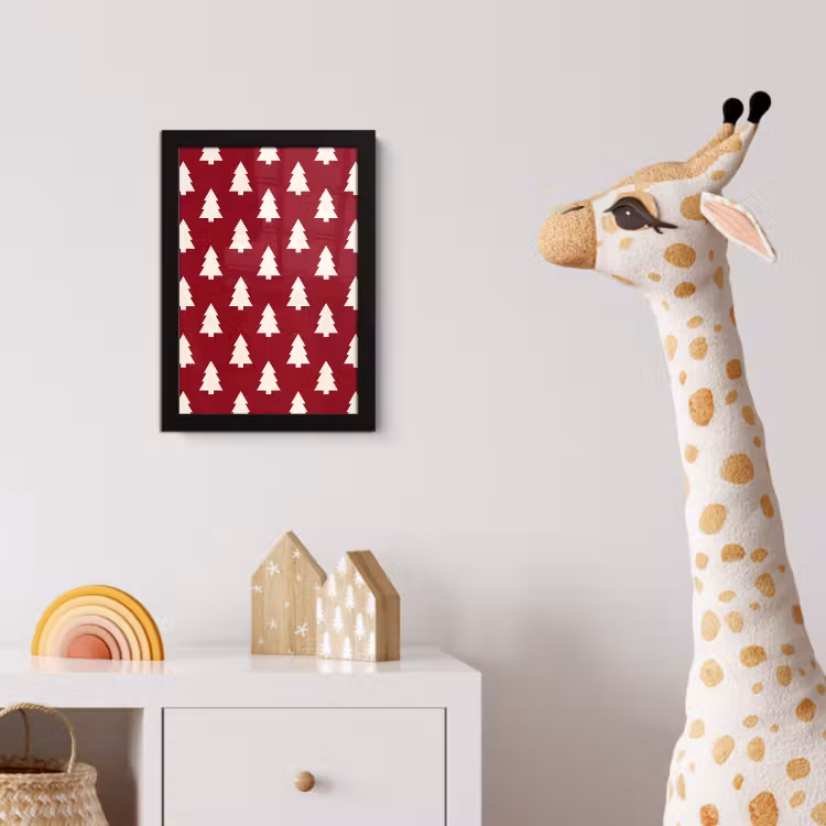 Poster met lijst - Kerstboom - Rood - Wit — 5