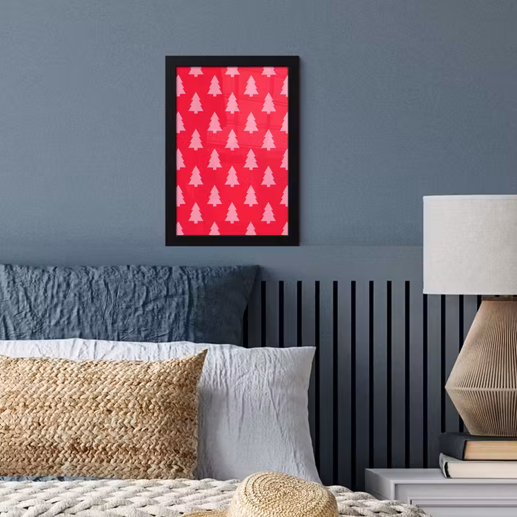 Poster met lijst - Kerstboom - Roze - Rood — 4