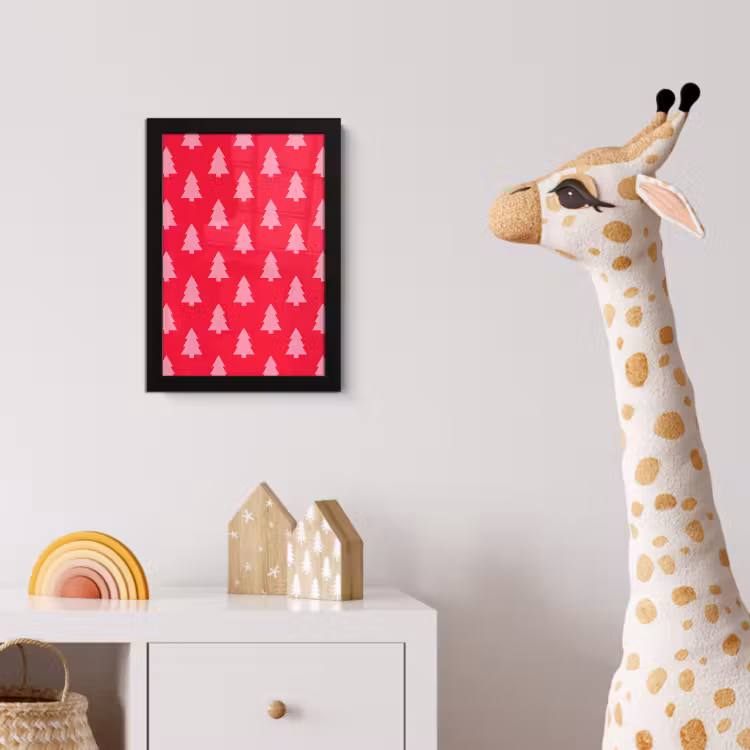 Poster met lijst - Kerstboom - Roze - Rood — 5