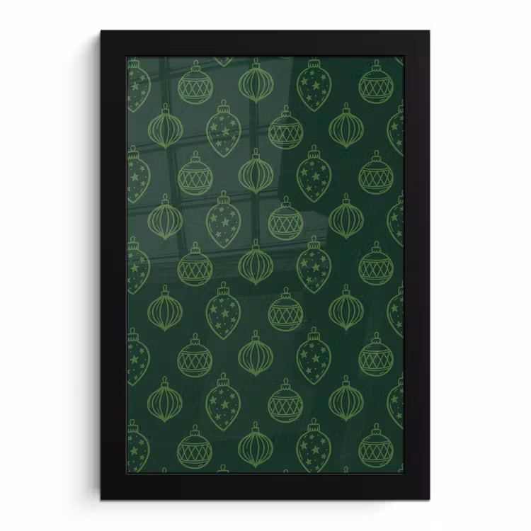 Poster met lijst - Kerstbal - Groen - Kerst — 1