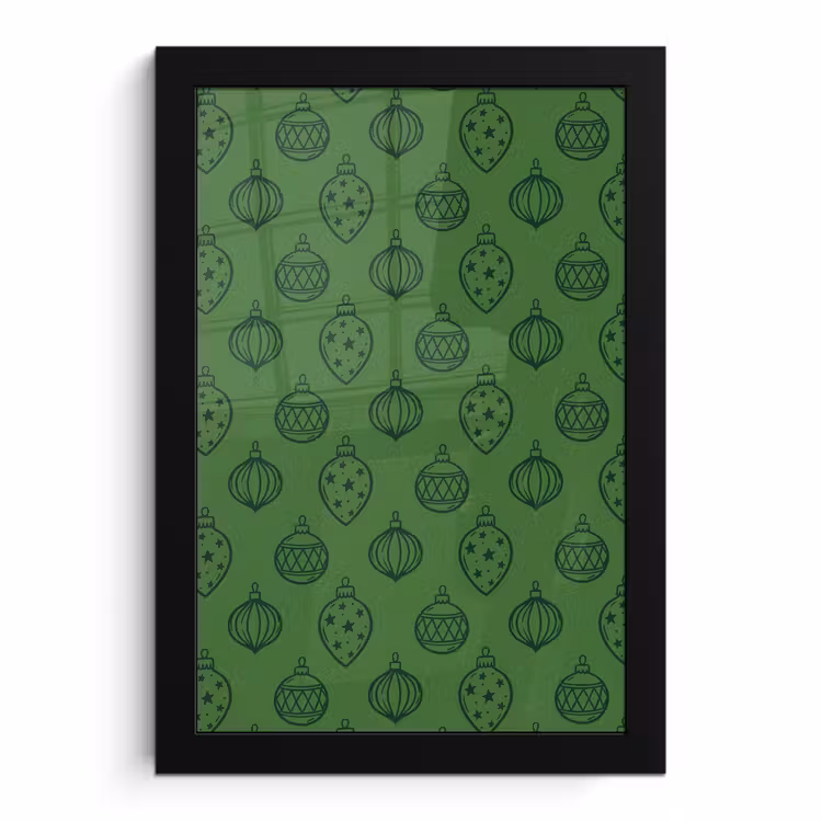 Poster met lijst - Kerstbal - Kerst - Groen — 1