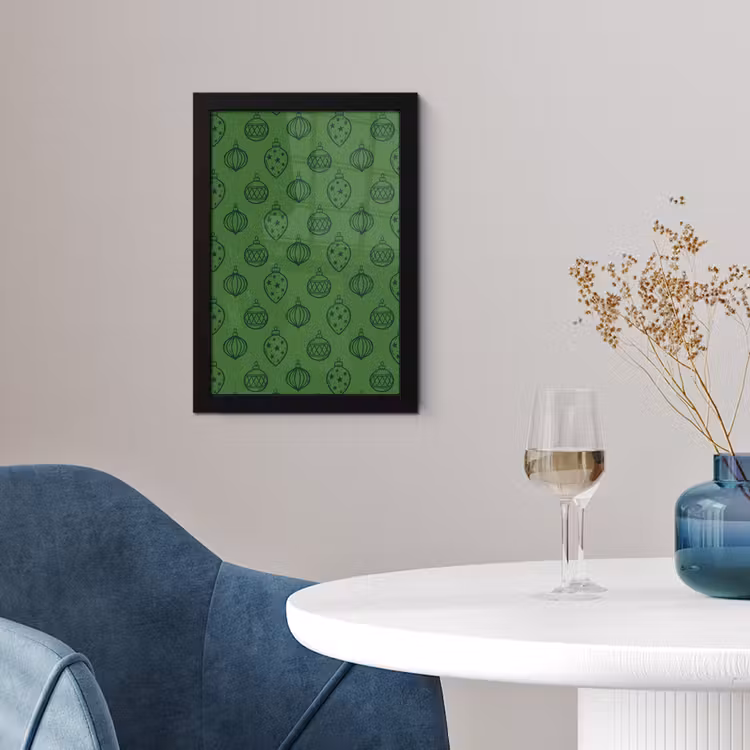 Poster met lijst - Kerstbal - Kerst - Groen — 2