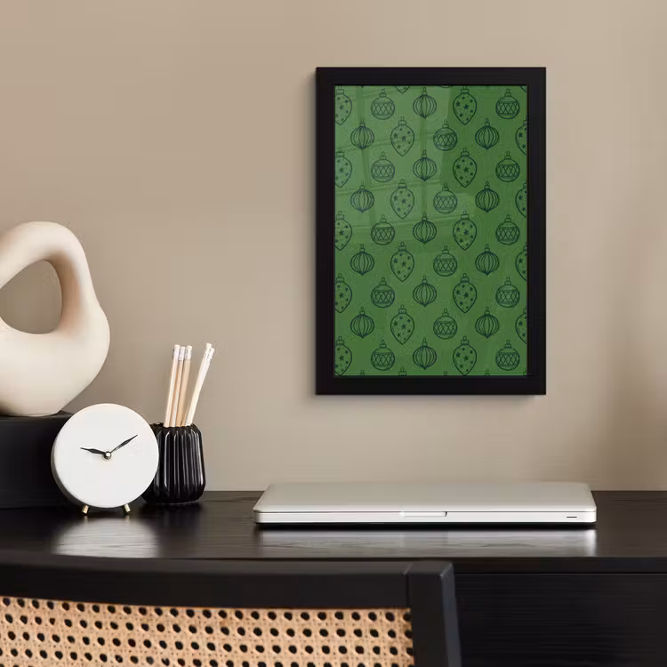 Poster met lijst - Kerstbal - Kerst - Groen — 3