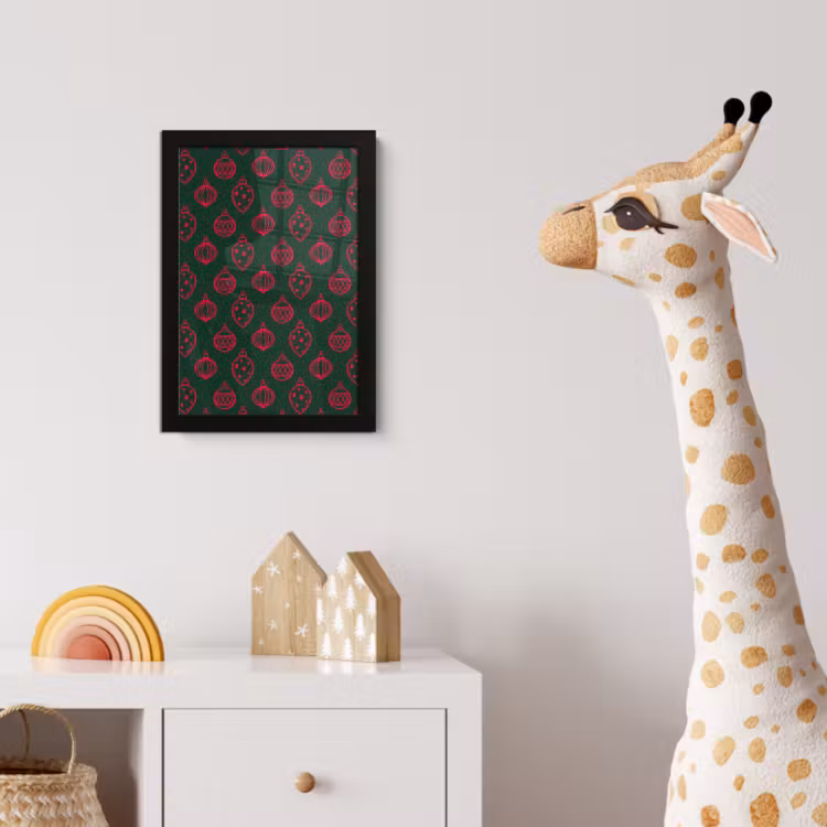 Poster met lijst - Kerstbal - Rood - Groen — 5