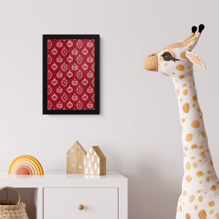 Poster met lijst - Kerstbal - Rood - Crème — 5