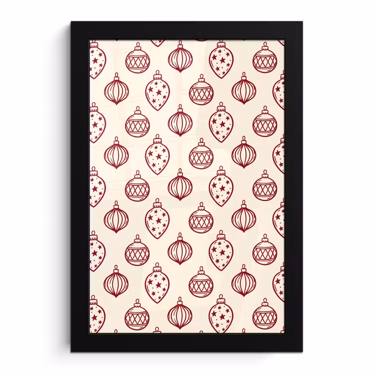 Poster met lijst - Kerstbal - Rood - Kerst — 1