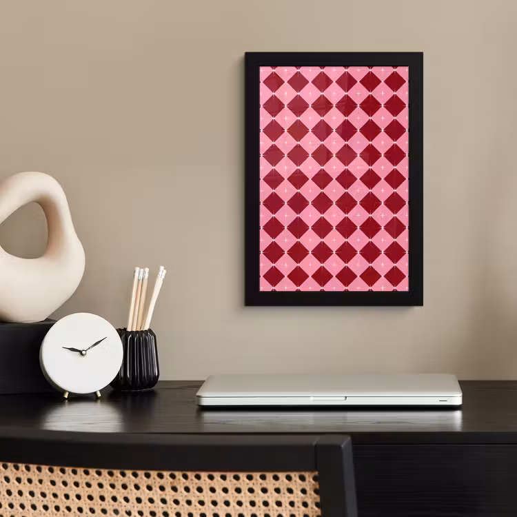 Poster met lijst - Ster - Rood - Roze - Kerst — 3
