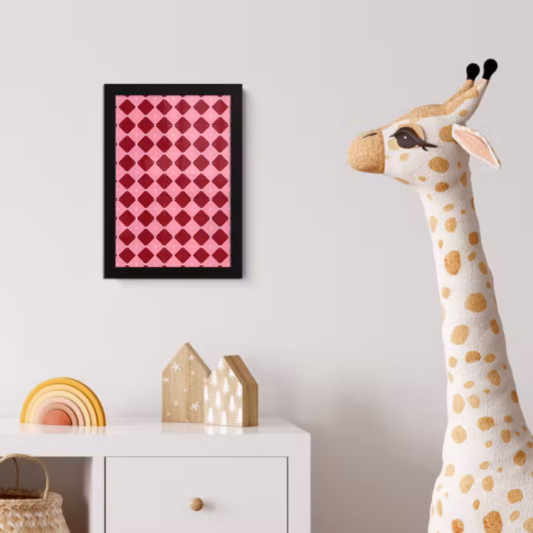 Poster met lijst - Ster - Rood - Roze - Kerst — 5