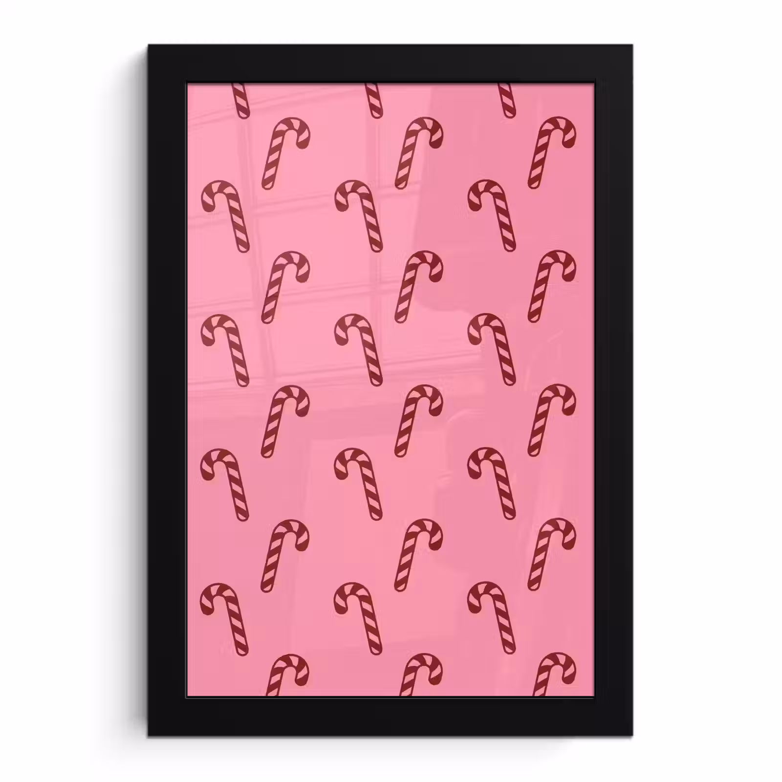 Poster met lijst - Kerst - Roze - Zuurstok - Rood — 1