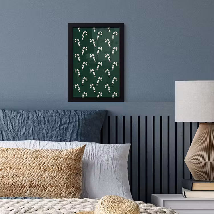 Poster met lijst - Kerst - Groen - Wit - Zuurstok — 4