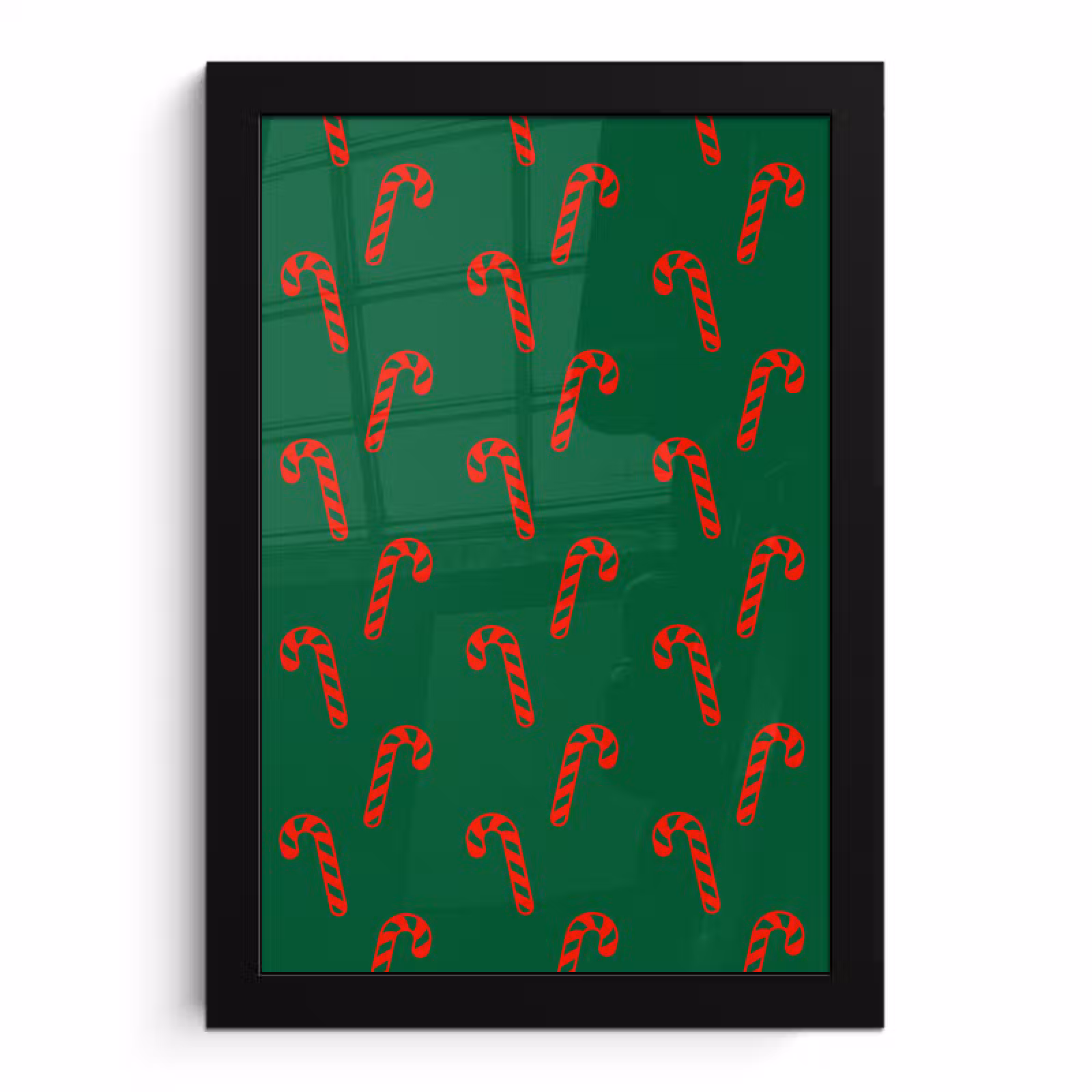 Poster met lijst - Kerst - Groen - Rood - Zuurstok — 1