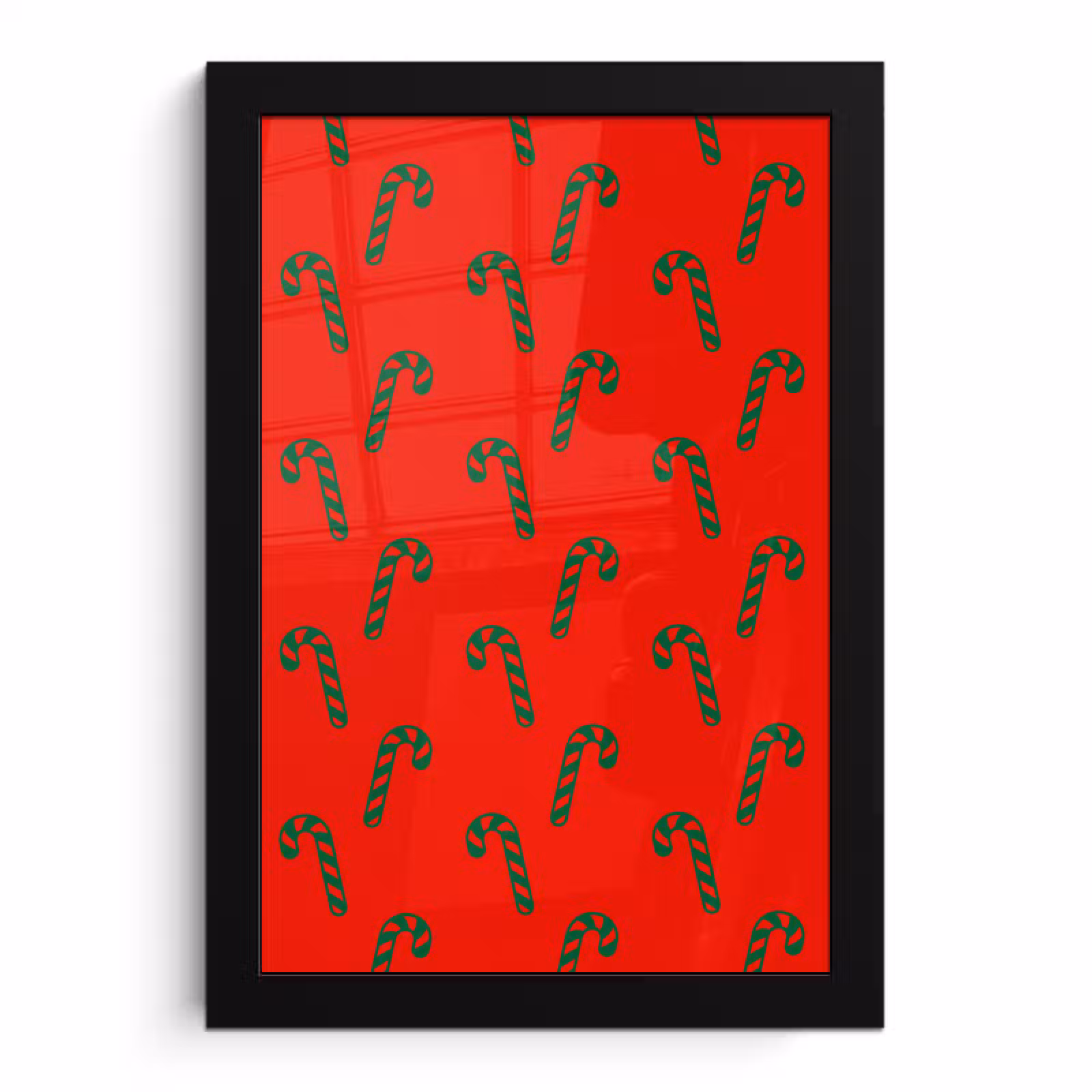 Poster met lijst - Kerst - Rood - Groen - Zuurstok — 1