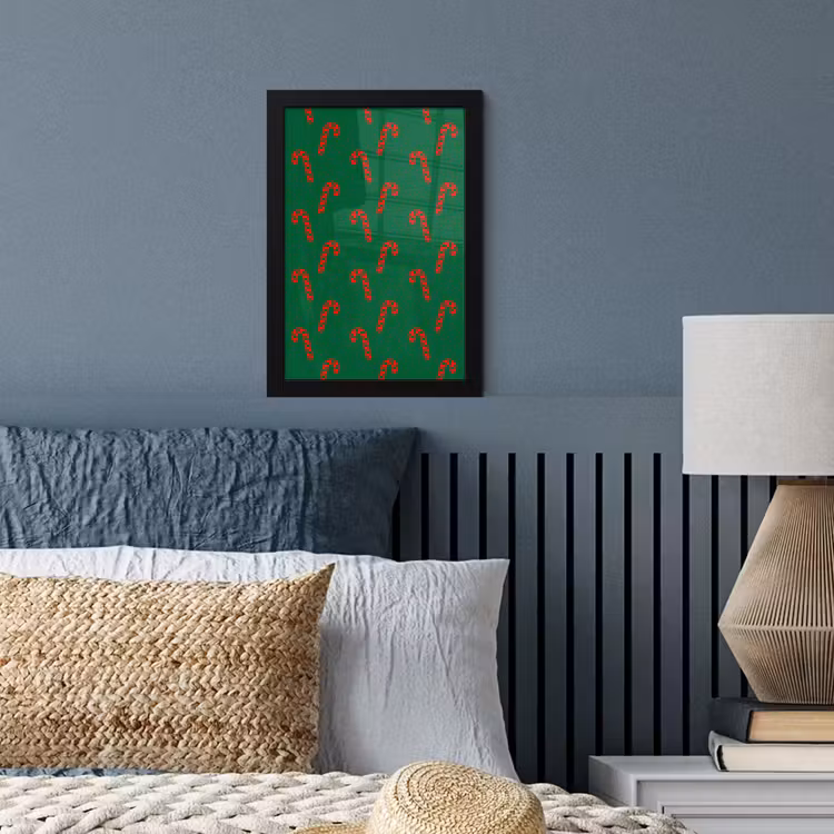 Poster met lijst - Kerst - Groen - Rood - Zuurstok — 4