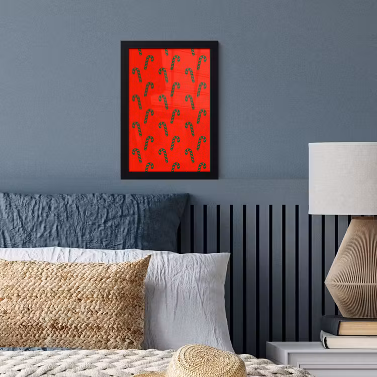 Poster met lijst - Kerst - Rood - Groen - Zuurstok — 4