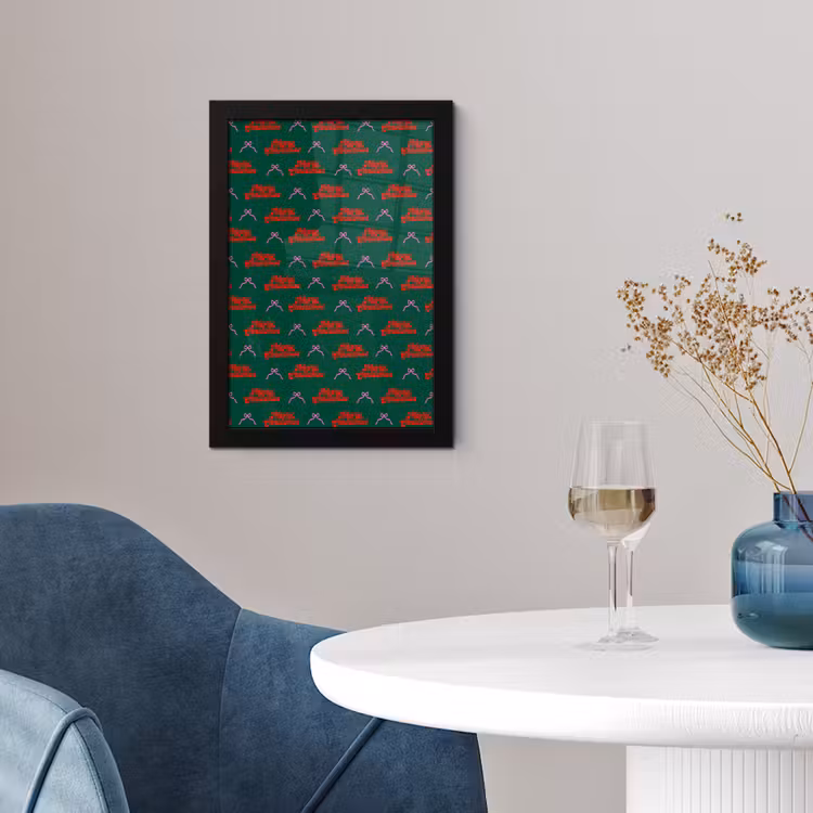 Poster met lijst - Tekst - Roze - Rood - Groen - Strik — 2