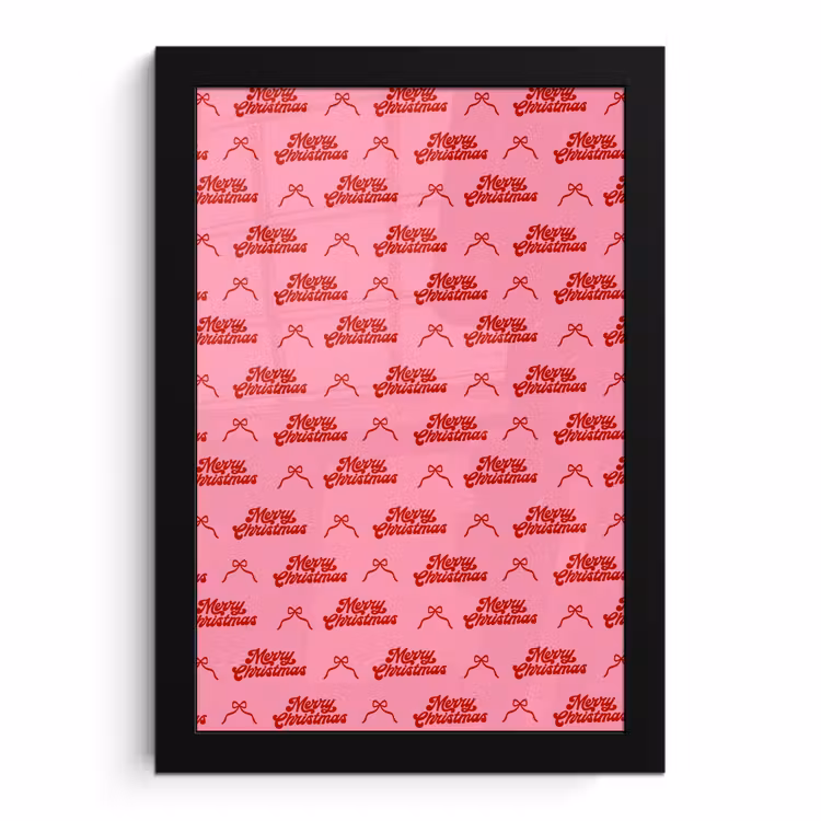 Poster met lijst - Tekst - Strik - Rood - Roze — 1