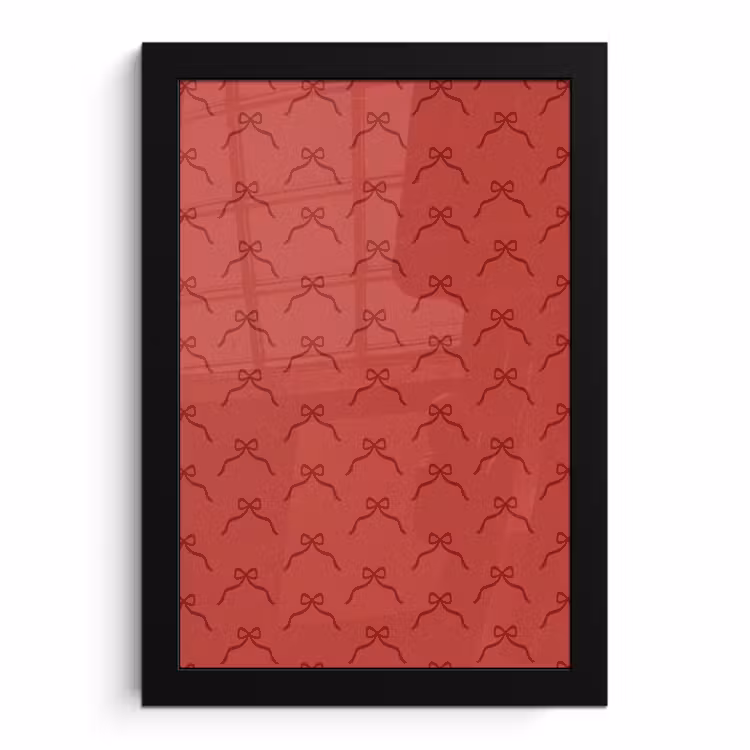 Poster met lijst - Strik - Rood - Kerst — 1