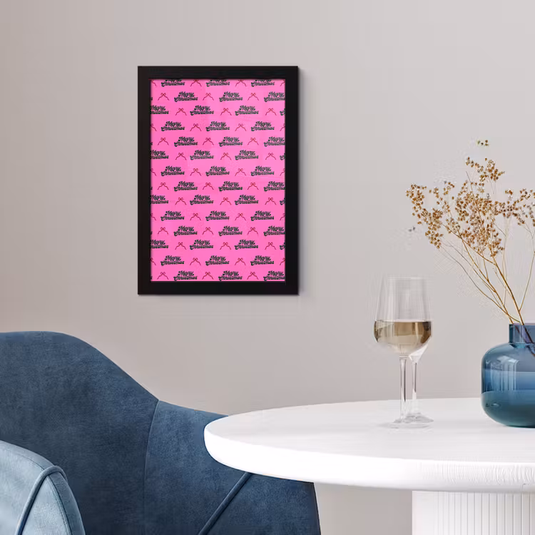 Poster met lijst - Tekst - Neon - Roze - Kerst — 2