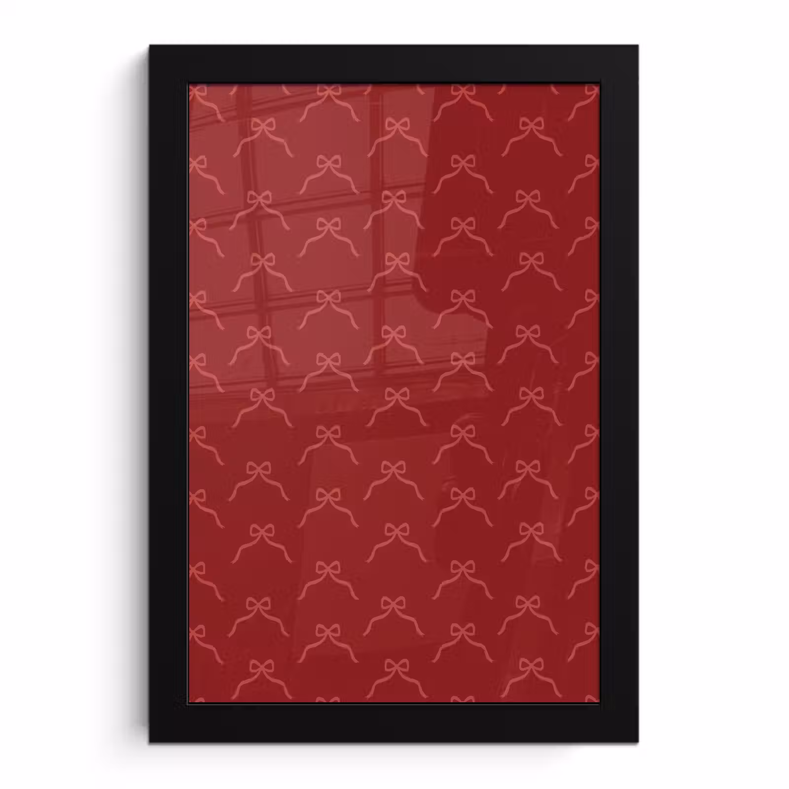 Poster met lijst - Strik - Roze - Rood - Kerst — 1