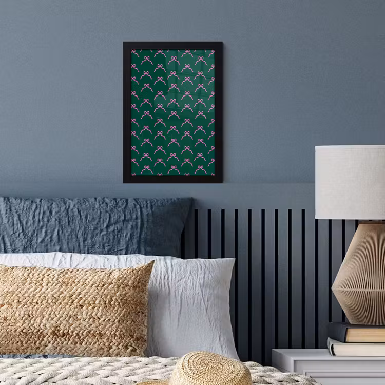 Poster met lijst - Kerst - Neon - Groen - Strik — 4