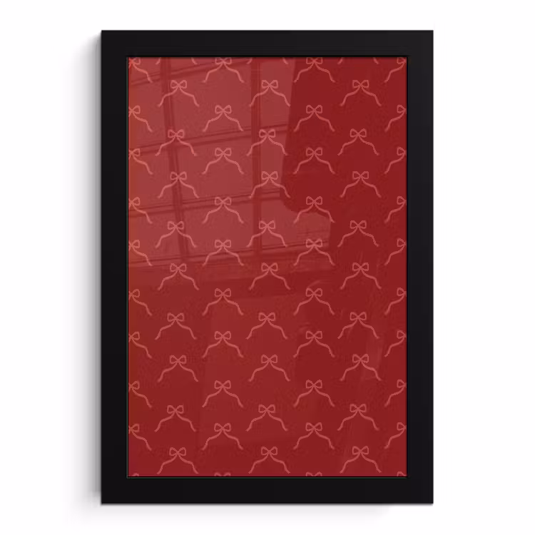 Poster met lijst - Strik - Roze - Rood - Kerst — 1