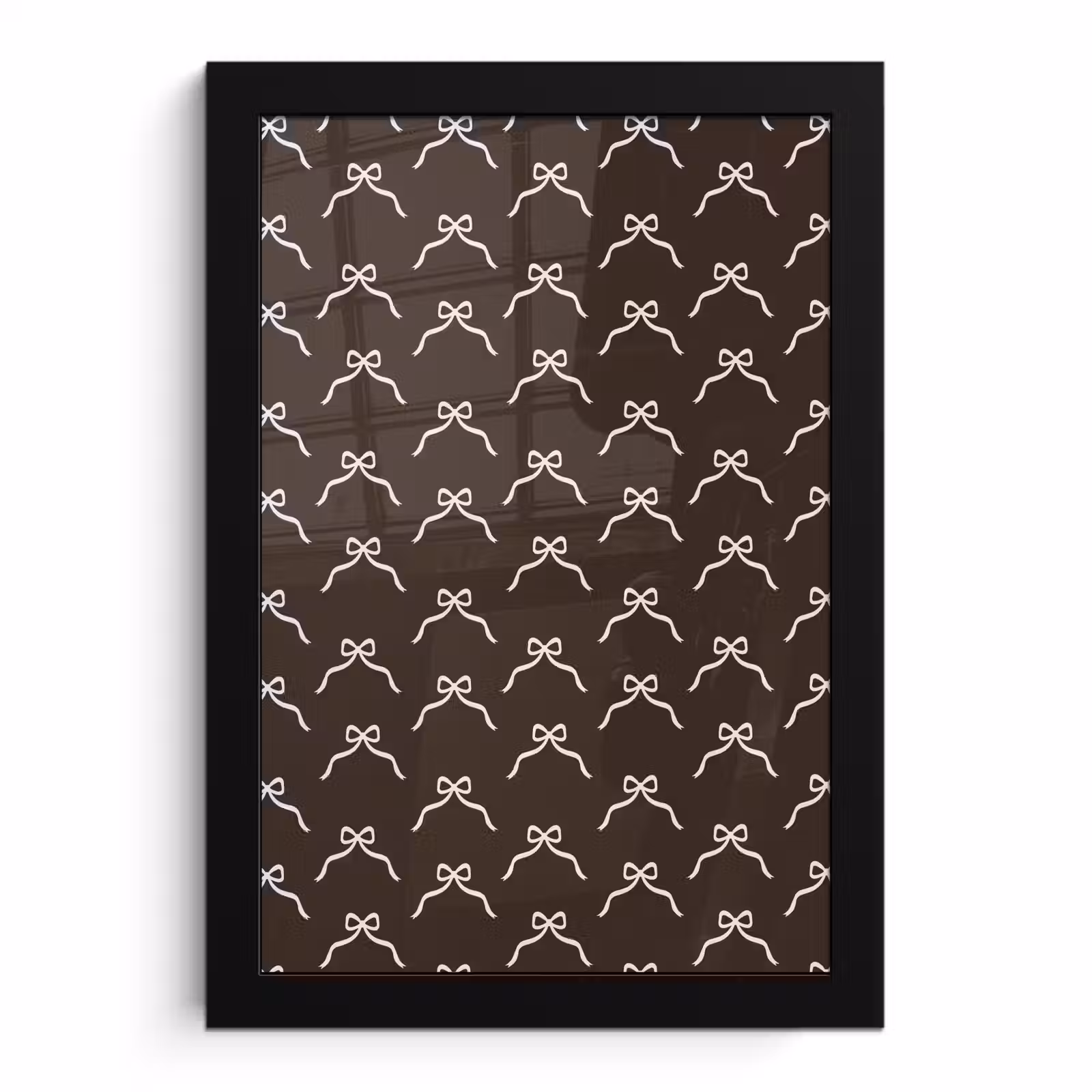 Poster met lijst - Bruin - Strik - Kerst — 1