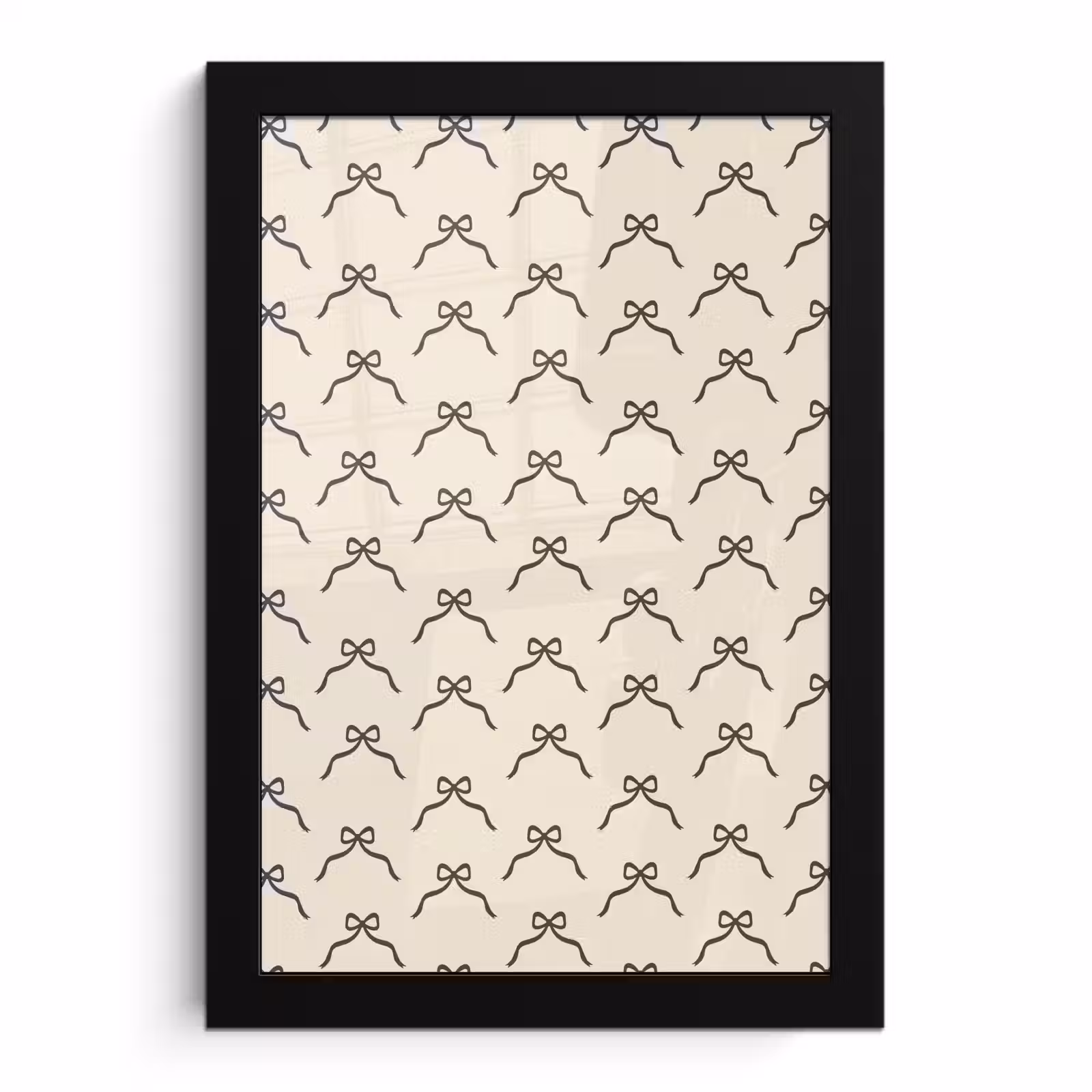 Poster met lijst - Kerst - Strik - Crème — 1