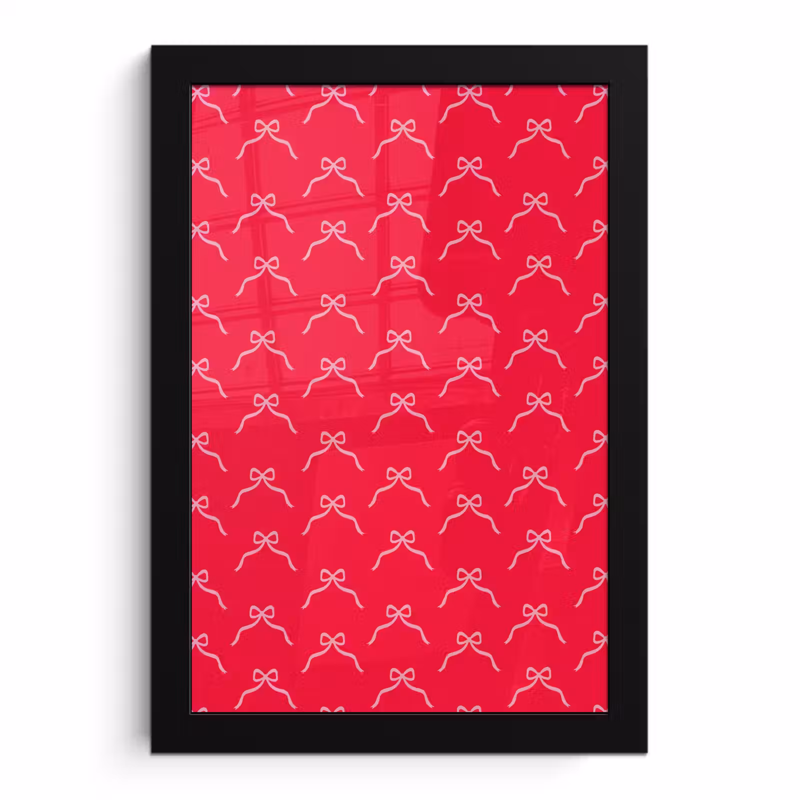 Poster met lijst - Strik - Rood - Kerst — 1