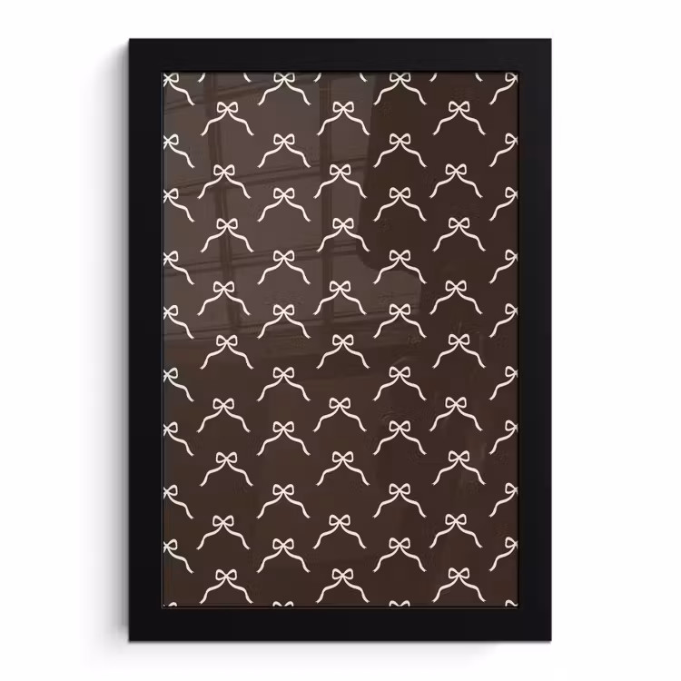Poster met lijst - Bruin - Strik - Kerst — 1