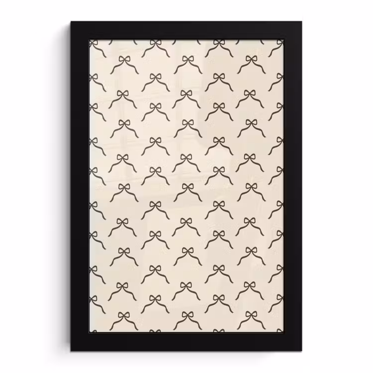 Poster met lijst - Kerst - Strik - Crème — 1