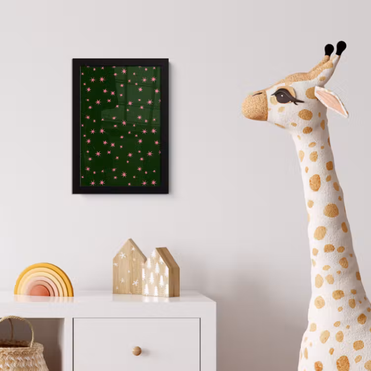 Poster met lijst - Ster - Roze - Groen - Kerst — 5