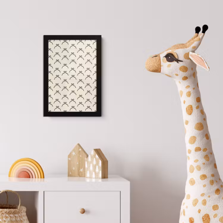 Poster met lijst - Strik - Kerst - Zwart - Crème — 5