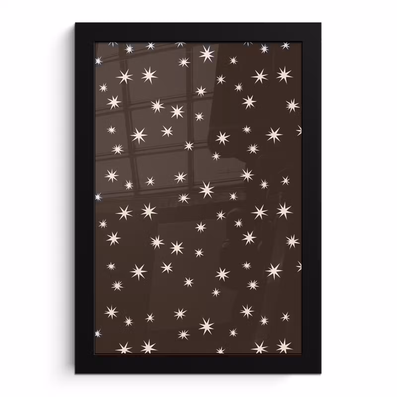 Poster met lijst - Bruin - Ster - Kerst — 1